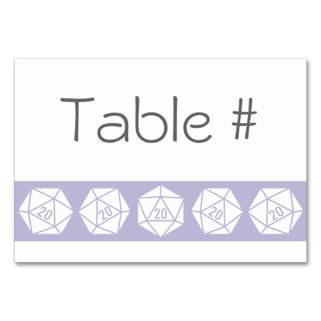 Tabletop Chic in der Lavendel-Tischkarte Tischnummer (Vorderseite)