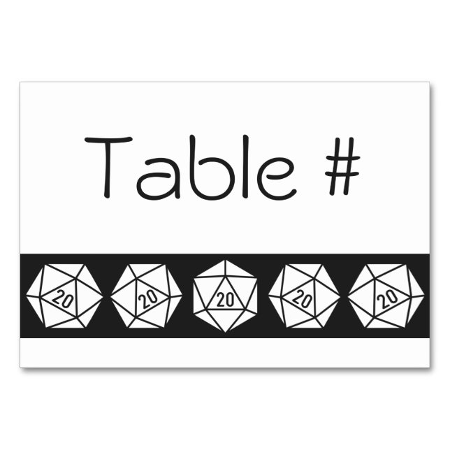 Tabletop Chic in der schwarzen Tischkarte Tischnummer (Vorderseite)