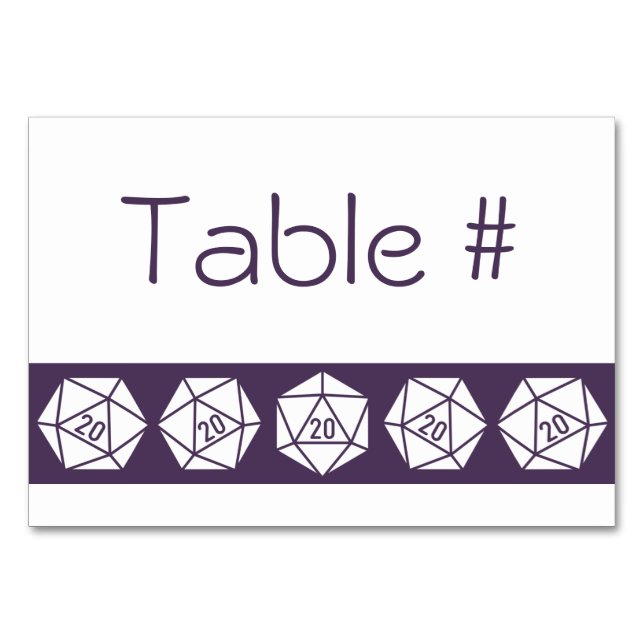 Tabletop Chic in Lila Tafelkarte Tischnummer (Vorderseite)