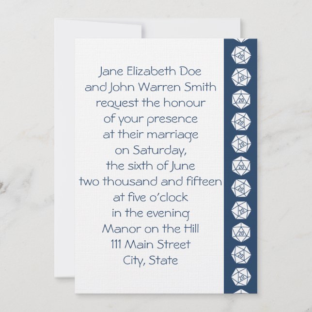 Tabletop Chic in Navy Einladung zur Hochzeit (Vorderseite)