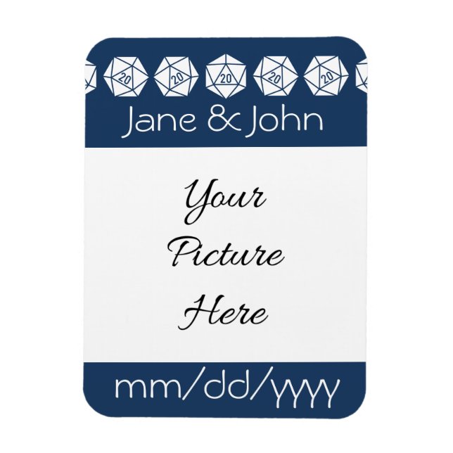Tabletop Chic in Navy Rett-the-Date Magnet (Vertikal)