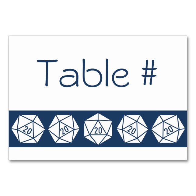 Tabletop Chic in Navy Table Card Tischnummer (Vorderseite)