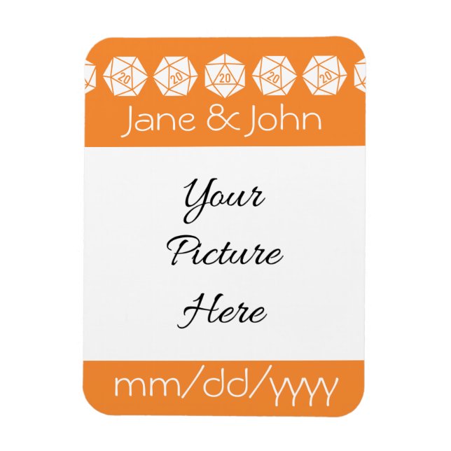 Tabletop Chic in Orange Rett-the-Date Magnet (Vertikal)