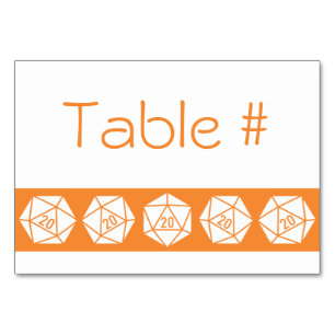 Tabletop Chic in orangefarbener Tischkarte Tischnummer