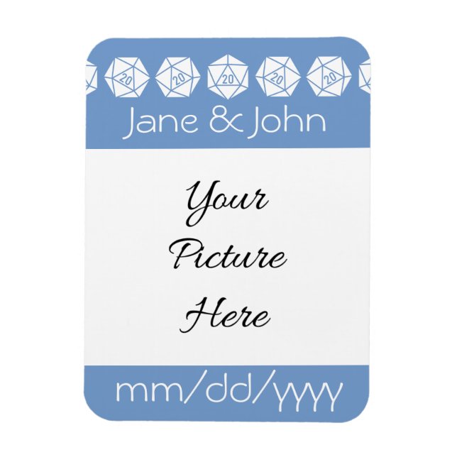 Tabletop Chic in Periwinkle Rett-the-Date Magnet (Vertikal)