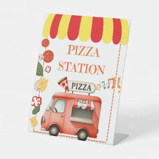 Tabletop Food Signage Pizza Station Sockelschild