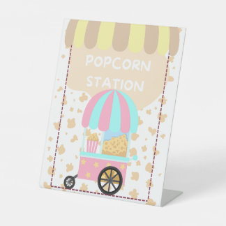 Tabletop Food Signage Popcorn Station Sockelschild