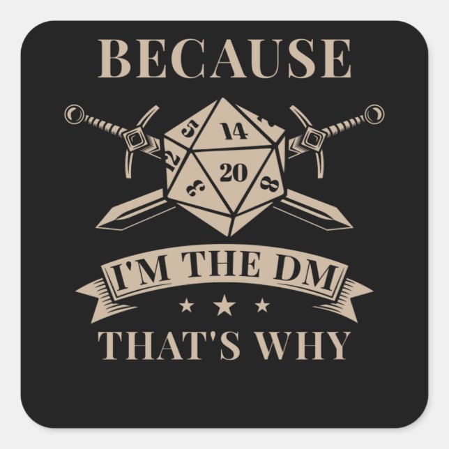 Tabletop Game Master Roleplay Quadratischer Aufkleber (Vorderseite)
