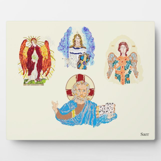 Tabletop mit Easel : Archangels mit Christus Fotoplatte (Vorderseite)