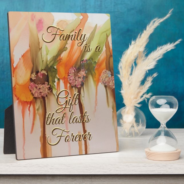 Tabletop Plaque "Family" mit Easel Fotoplatte (Seite)