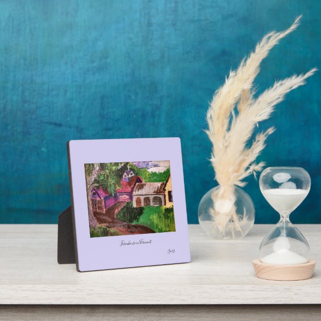 Tabletop Plaque mit Easel : Bauernhaus VT. Fotoplatte (InSitu)