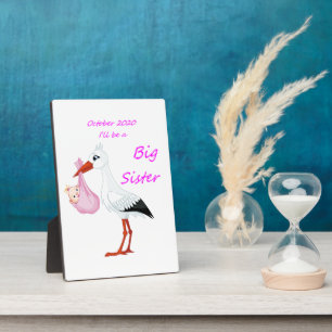 Tabletop Plaque mit Easel Big Sister Oktober 2020 Fotoplatte