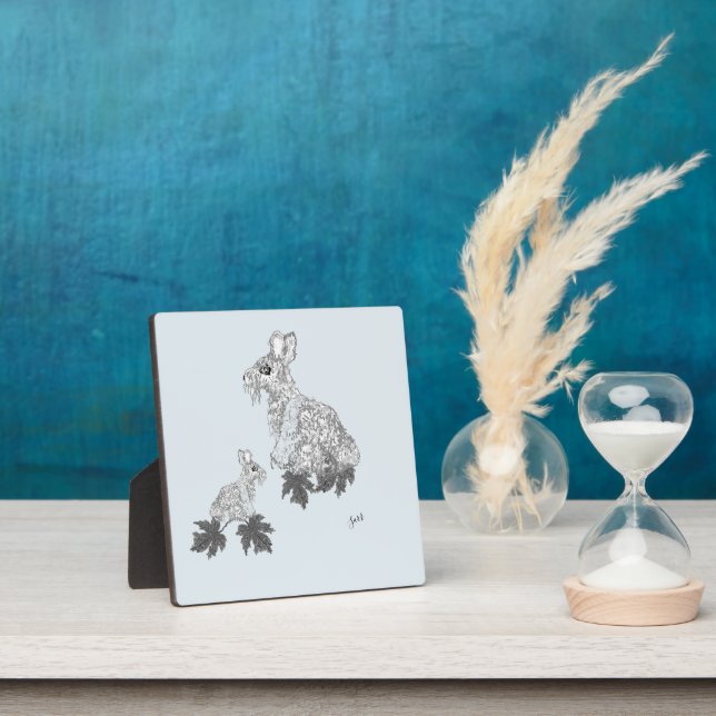 Tabletop Plaque mit Easel Bunny Rabbit Fotoplatte (InSitu)