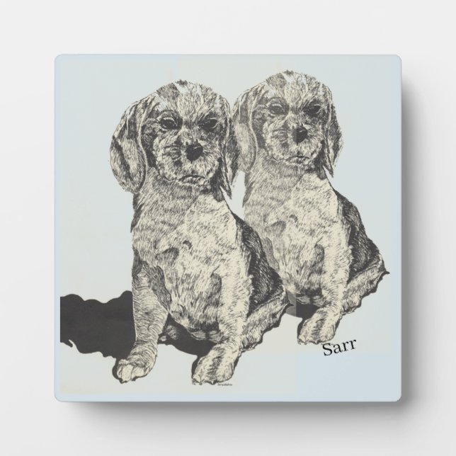 Tabletop Plaque mit Easel : Cocker Spaniel's Fotoplatte (Vorderseite)