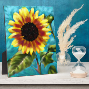 Tabletop Plaque Whimsical Abstrakt Sonnenblume Fotoplatte