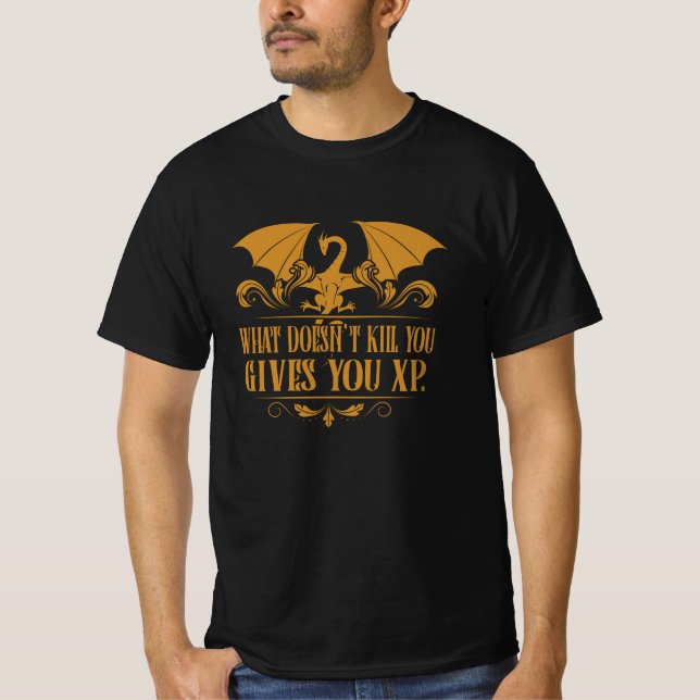 Tabletop RPG Addict XP Dragon Dungeons T-Shirt (Vorderseite)