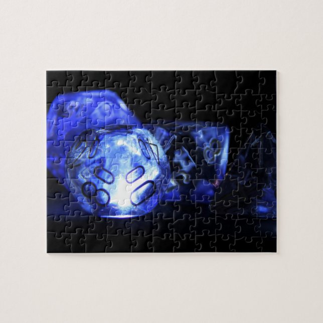 Tabletop RPG | PNP Role Player Blue Glows Dice Puzzle (Horizontal)