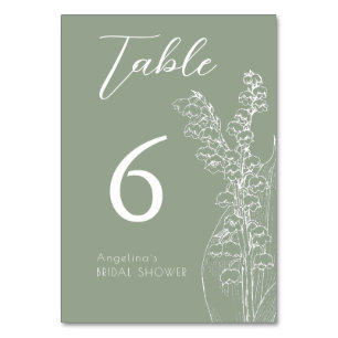 Tabletop Signs Brautparty Minimalistisch modern. Tischnummer
