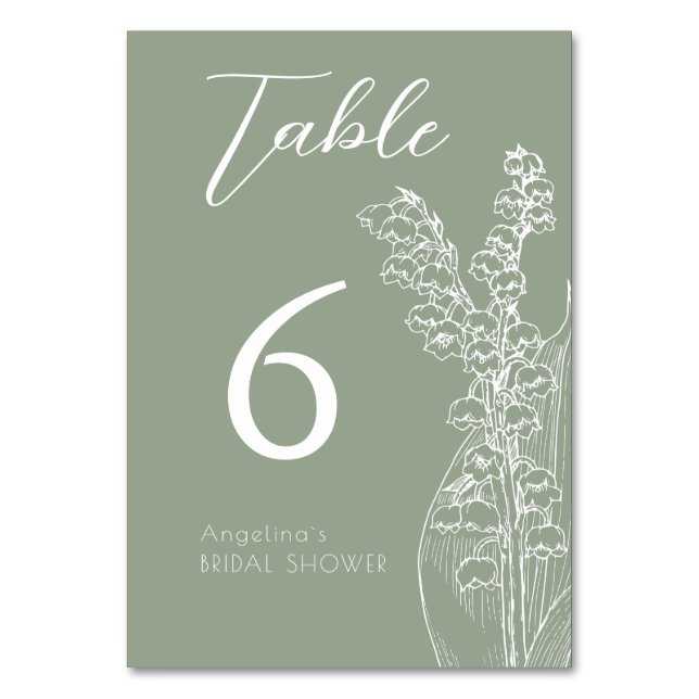 Tabletop Signs Brautparty Minimalistisch modern. Tischnummer (Vorderseite)