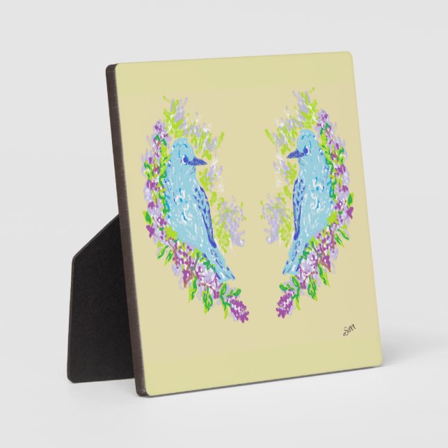 Tabletop W/Leinwand : Blue Bird's Of Happiness Pla Fotoplatte (Vorderseite)