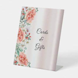 Tabletop-Zeichen der Blume Wasserfarbe Sockelschild