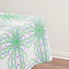 Tablette, Blume des weißen, grünen Kaleidoskops Tischdecke