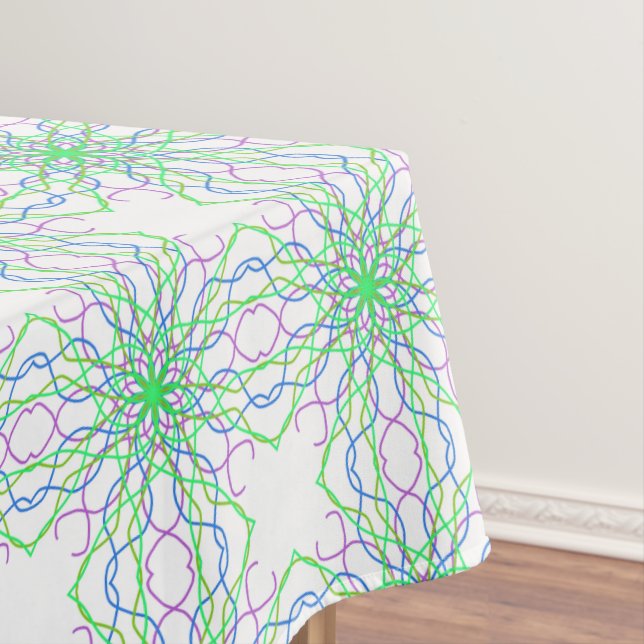 Tablette, Blume des weißen, grünen Kaleidoskops Tischdecke (Beispiel)