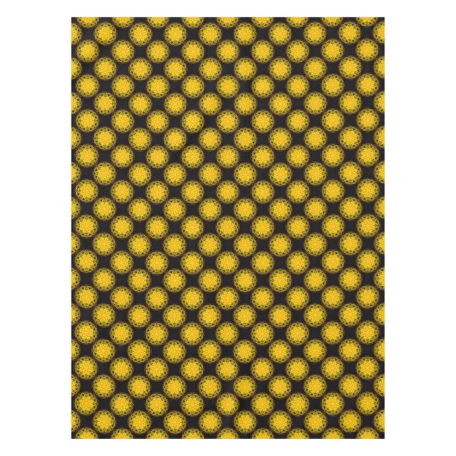 Tablette, Blume Gelborange Kaleidoskop Tischdecke (Vorderseite)