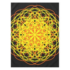 Tablette, Blume Gelborange Kaleidoskop Tischdecke