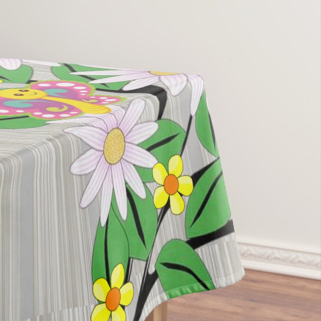 Tablette Farbige Blume BlumenschmetterlingStreifen Tischdecke (Beispiel)
