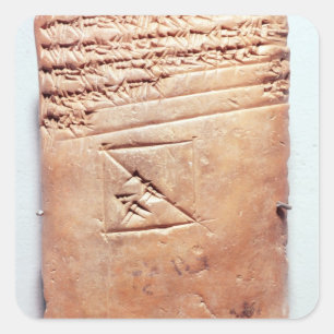 Tablette mit keilförmigem Skript, c.1830-1530 BC Quadratischer Aufkleber