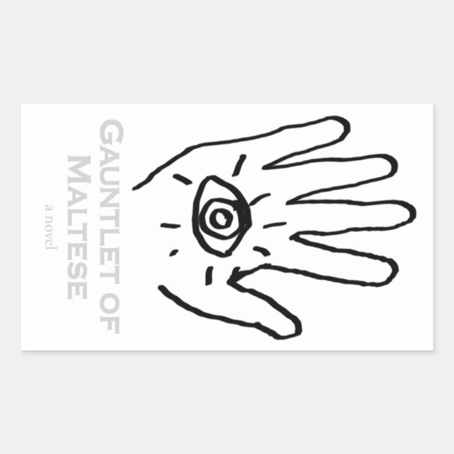 Tablette mit maltesischem Aufkleber. Rechteckiger Aufkleber (Vorderseite)