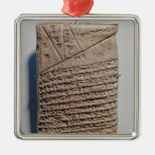 Tablette mit vierzehn Linien eines mathematischen Ornament Aus Metall