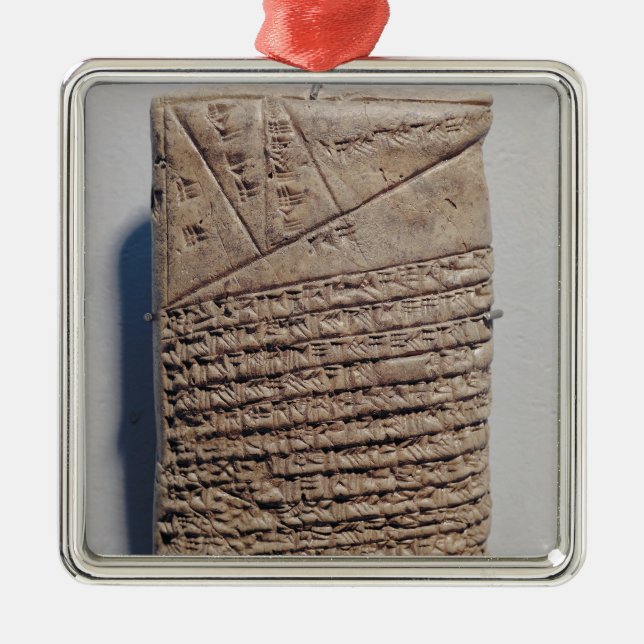 Tablette mit vierzehn Linien eines mathematischen Ornament Aus Metall (Vorne)