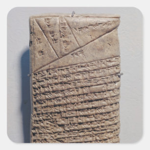 Tablette mit vierzehn Linien eines mathematischen Quadratischer Aufkleber