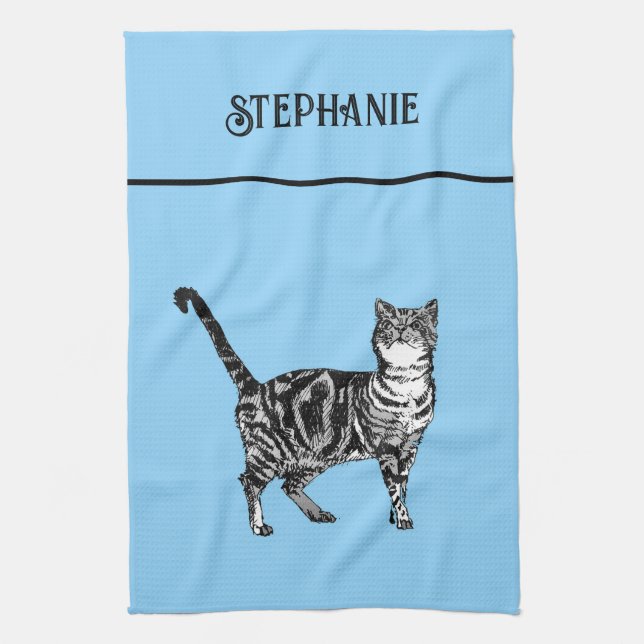 Tablette Pastelltiere Katzen Frauen leicht rosa Geschirrtuch (Vertikal)