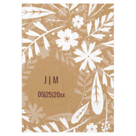 Tablette zum Einnehmen, braun und weiß Tischdecke