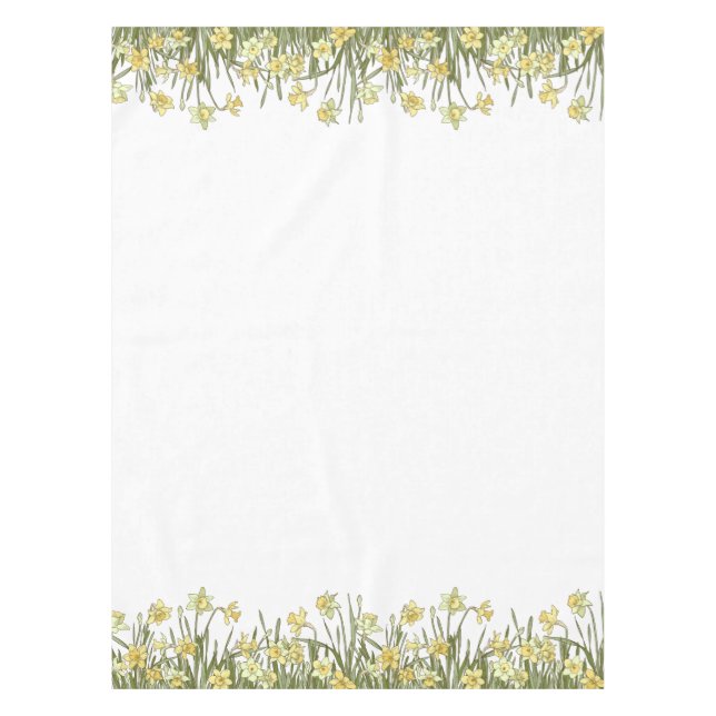 Tabletten mit Blumenrand, gelbe Narzellen Tischdecke (Vorderseite)