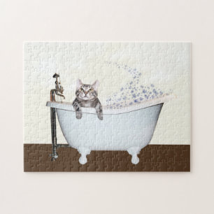 Tablettenkatze in Badewanne Puzzle