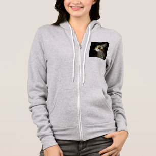 Tablettenkatze mit Abgeschiedenen grünen Augen auf Hoodie