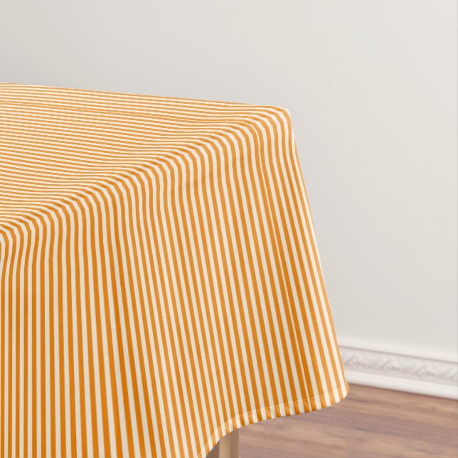 Tablettenkern Orange & White Streifen Tischdecke (Beispiel)