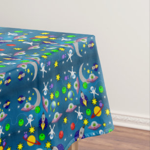 Tablettenspaceships Außerirdischen Sterne Tischdecke
