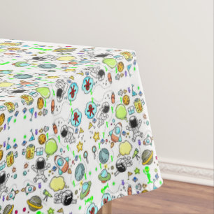 Tablettenspaceships Außerirdischen Sterne Tischdecke