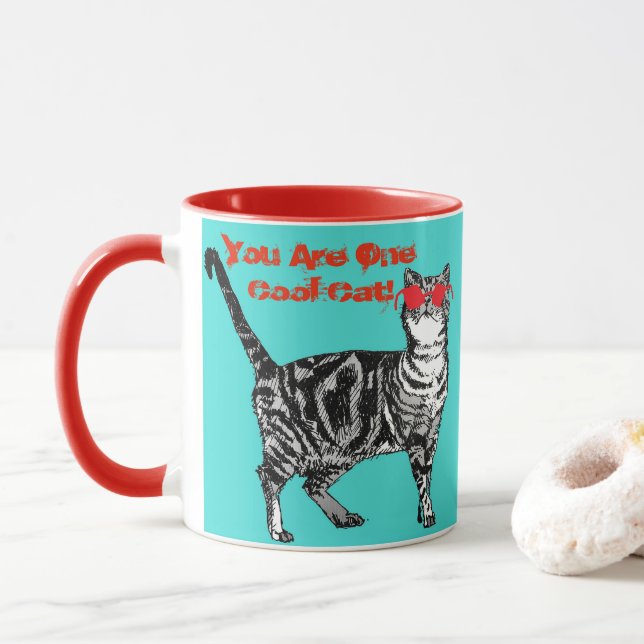 Tablettenstreifen Sie sind eine Coole Katze Tasse (Mit Donut)