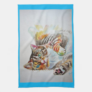 Tablettentische Niedlich Katzen Aquarell Teetuch Geschirrtuch