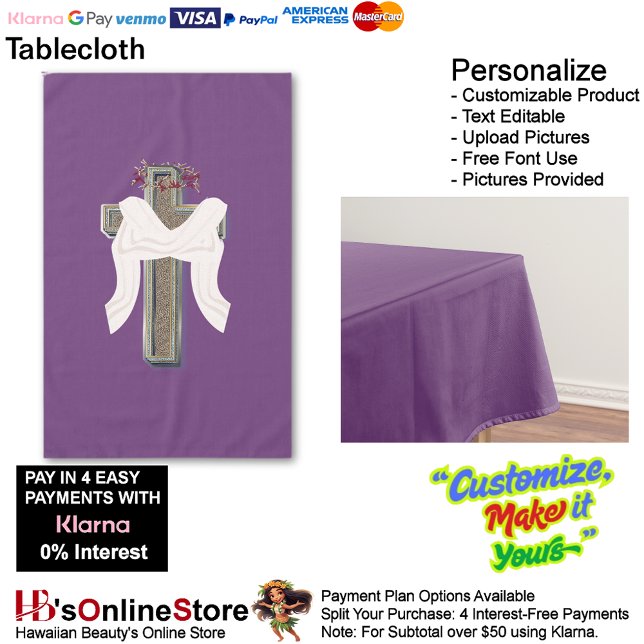Tabletts Haushaltswäsche Lila Hintergrund Tischdecke (Tablecloth Household Linen Purple Background.)