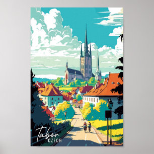 Tabor Czech Vintage Reise Illustration Poster
