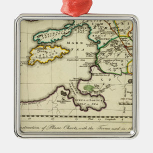 Tabularum geographicarum Exemplar Weltkarte Silbernes Ornament