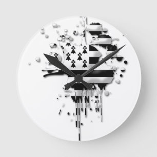 Tâche Bretagne Breizh Runde Wanduhr
