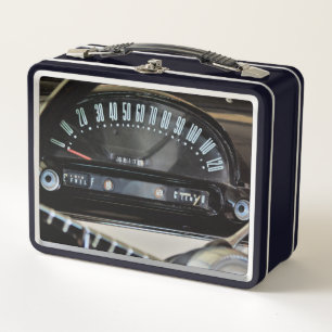 Tachometer eines klassischen Autos von 1955 Metall Brotdose